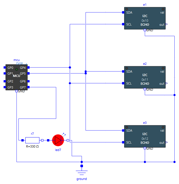 Trois périphériques I2C sur le même bus (Examples.I2c.MultiDevice)